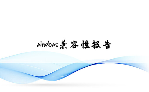 windows兼容性报告